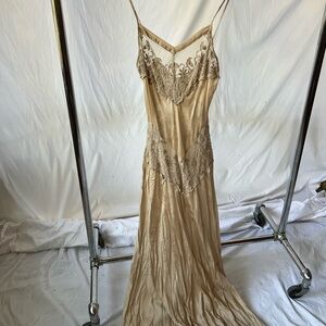 Johnny Was Biya Silk Cream Lace Maxi Dress